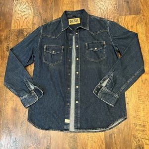 Diesel For Successful Living. Western shirt in stone wash denim. Mens size XL.